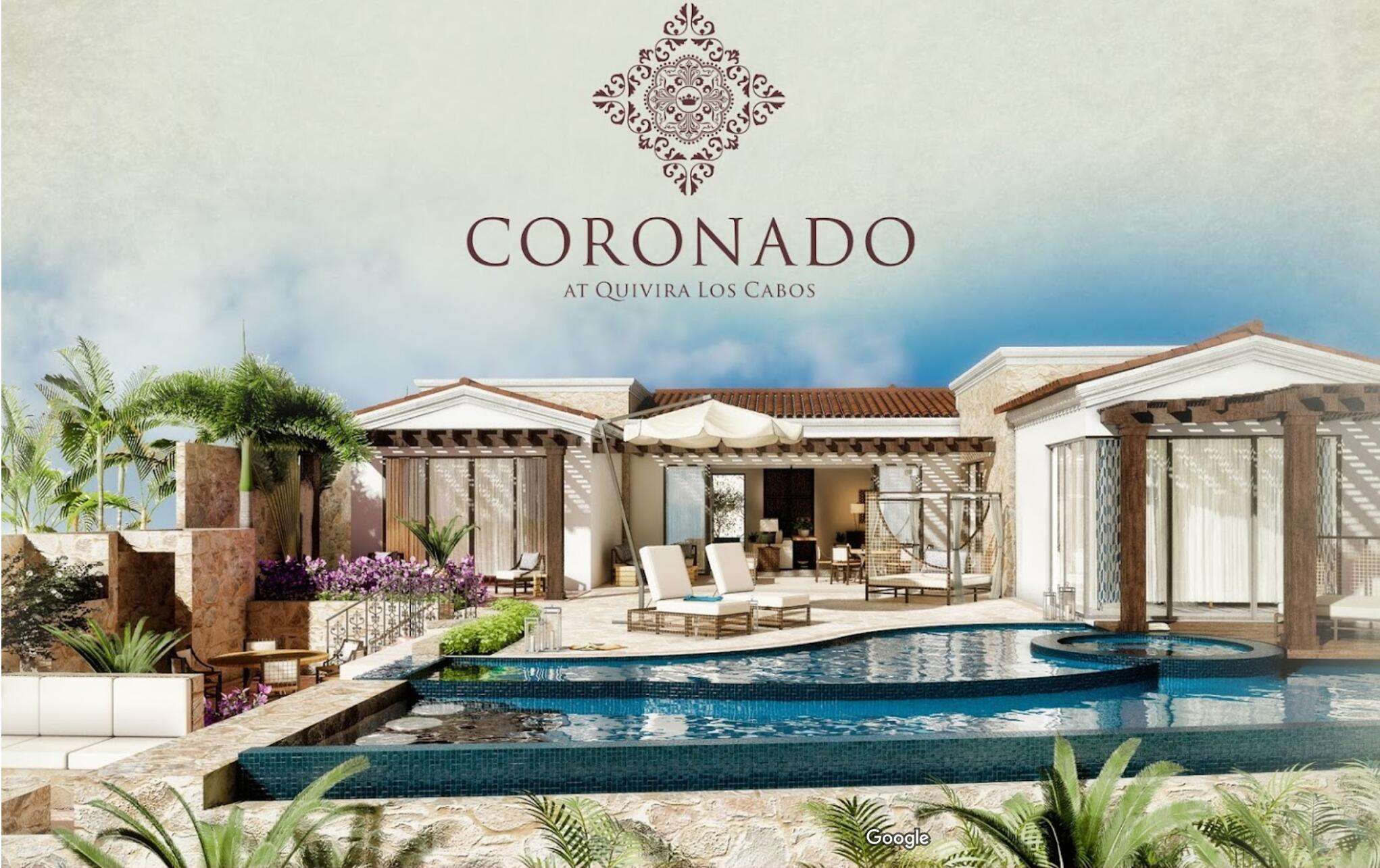 Cabo Golf Coronado The stunning beauty of Quivira Los Cabos and the promise of a simple yet sophisticated lifestyle that offers access to the award-winning Quivira Golf Club, custom residences in a landscape where desert and ocean meet, and a place where your privacy and your family's well-being are guaranteed, are reasons enough for many to want to call Quivira their home.The homes at Coronado have a rich and inviting feel throughout.These single story residences will offer endless opportunities to sit and enjoy unobstructed ocean and golf course for sale