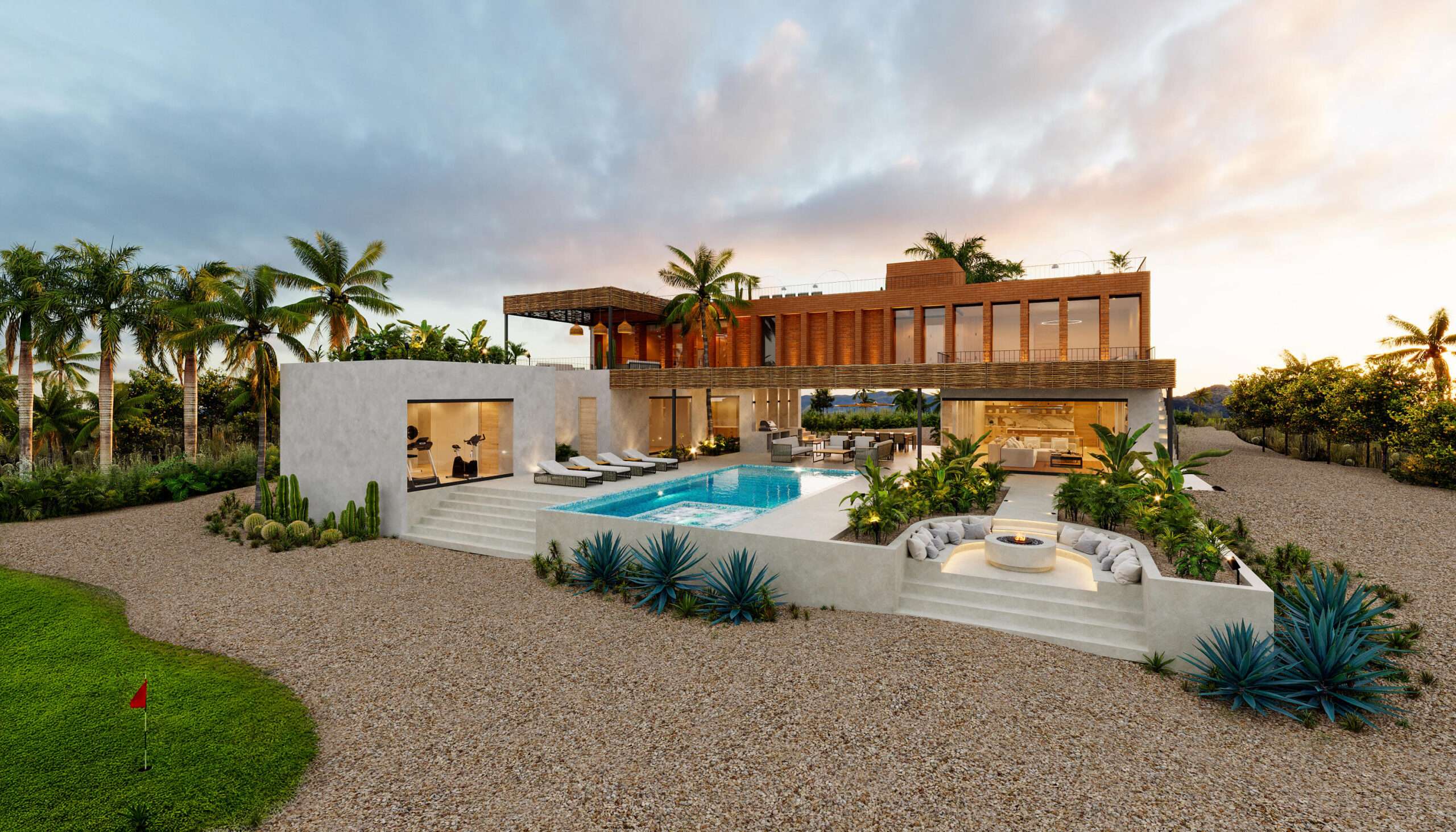 Cabo Golf Fundadores Experience the pinnacle of coastal living at Casa Bokke, a stunning contemporary estate perched directly on the 4th hole of the Jack Nicklaus Signature Ocean Course. This residence perfectly balances the lush greens of world-class golf with unobstructed, ocean for sale